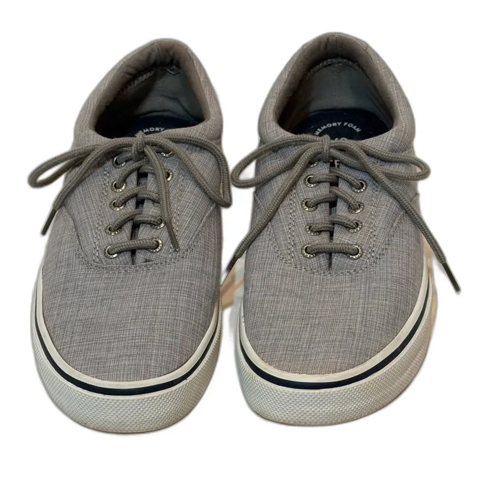 Sperry Men's Halyard CVO Gray Canvas Lace Up Sneakers - Size 11